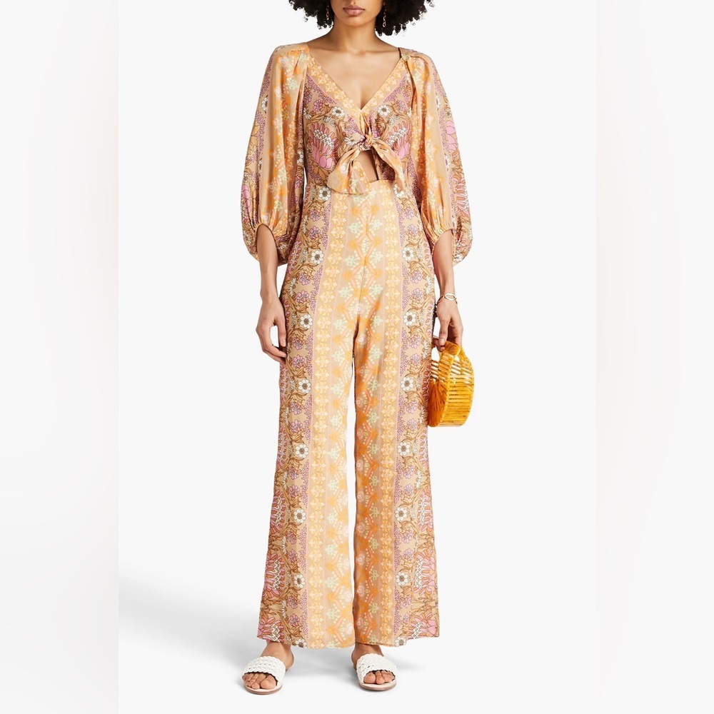 Revolve Sandro Floral Print Knot Jumpsuit